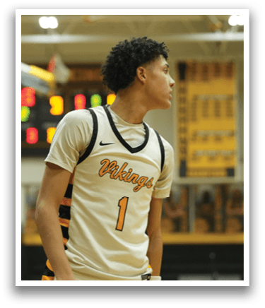 A basketball player wearing a white jersey with the number 1 on it stands on the court. AI generated content