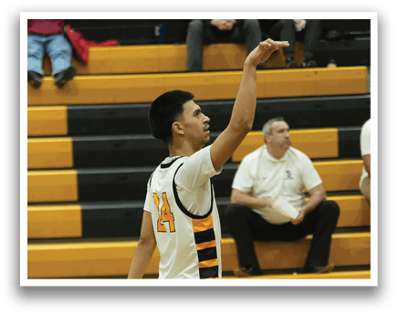 A man is standing on a basketball court, holding a frisbee. AI generated content