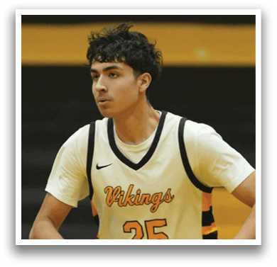 A group of basketball players on a court, one of them wearing a red jersey. AI generated content