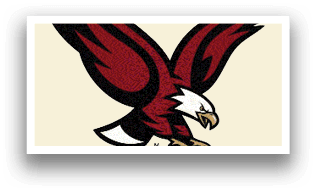 A red and white eagle with its wings spread, standing on its hind legs. AI generated content