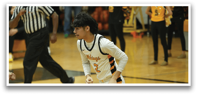 A basketball player in a white uniform is running on the court. AI generated content