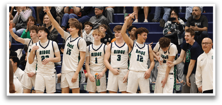 A group of young men wearing basketball uniforms are sitting on a bench. AI generated content