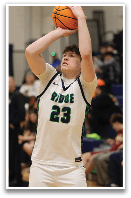 A man in a basketball uniform is holding a basketball, preparing to shoot it. AI generated content