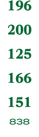 196 200 125 166 151 838