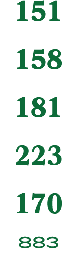 151 158 181 223 170 883