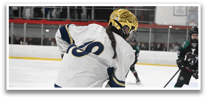 A hockey player in a white uniform is holding a hockey stick and skating on the ice. AI generated content