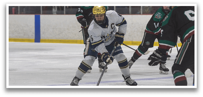 A hockey player in a green and white uniform is skating on the ice. AI generated content