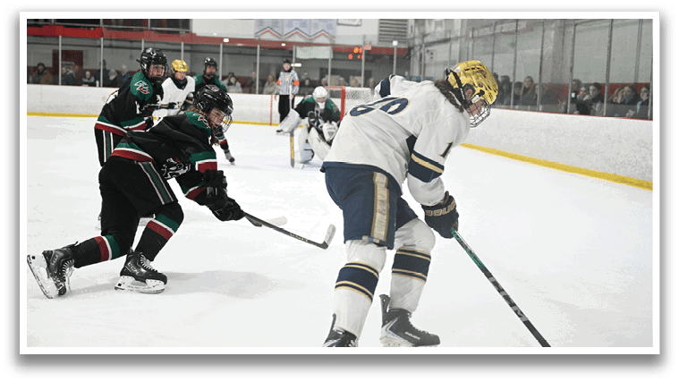 A hockey game is taking place with players on the ice. AI generated content