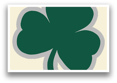 A green four-leaf clover with a white outline. AI generated content
