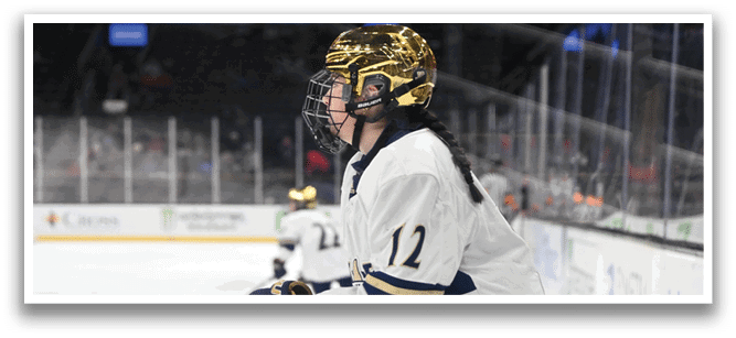 A hockey player with the number 17 on his jersey is holding his stick up in the air. AI generated content