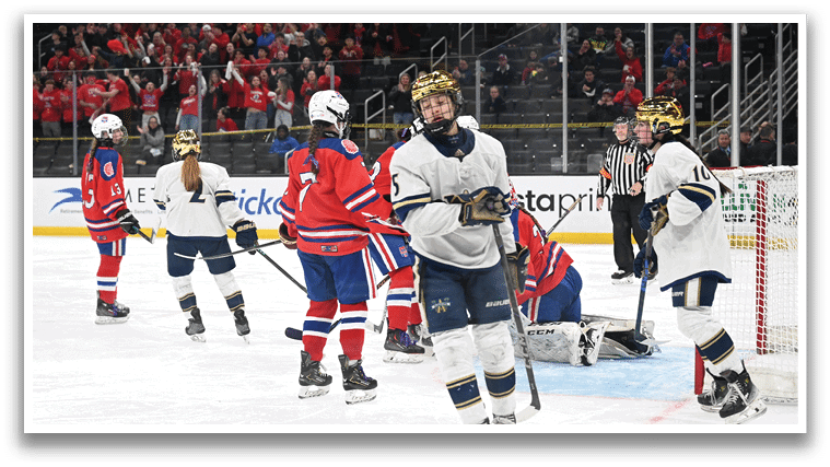 A group of hockey players on the ice, with one player holding a stick. AI generated content