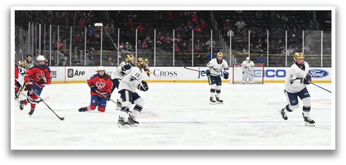 A group of young men playing hockey on a rink. AI generated content
