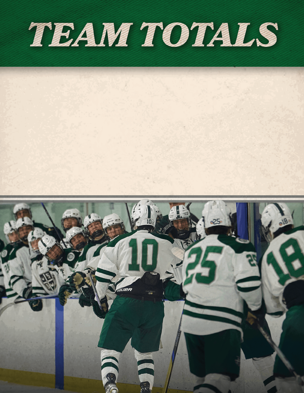 A group of hockey players in green and white uniforms are standing on the ice. AI generated content