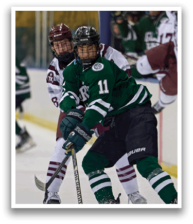 A group of hockey players on the ice, one player is falling to the ground. AI generated content