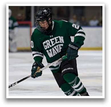 A hockey player in a green jersey with the number 25 on it is skating on the ice. AI generated content