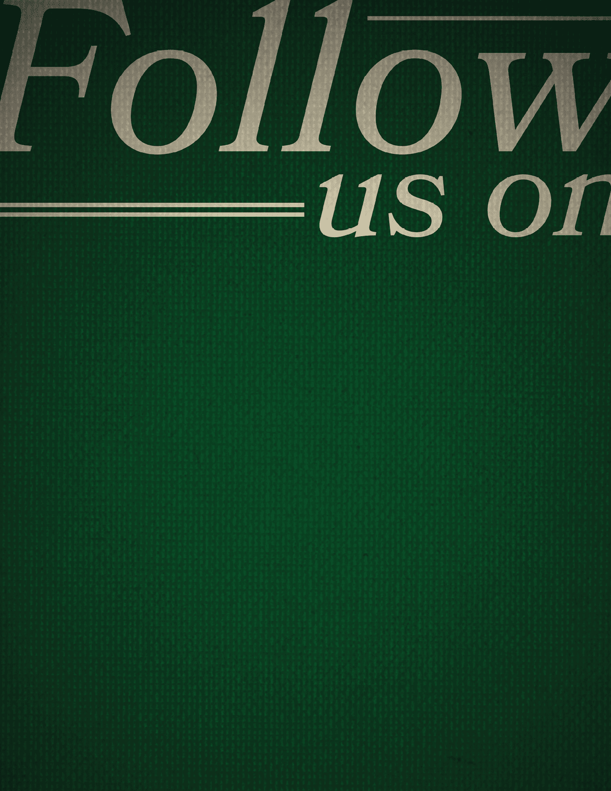 A green background with white letters that say “follow us on". AI generated content