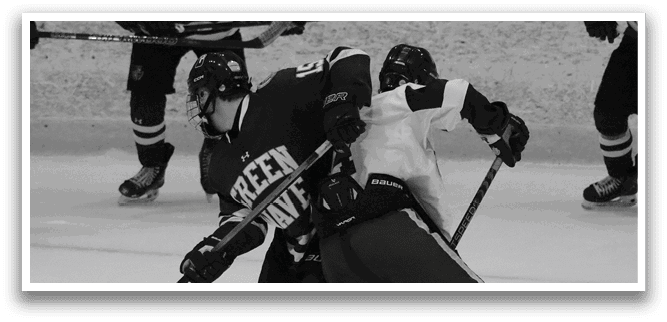 A hockey player celebrates after scoring a goal. AI generated content