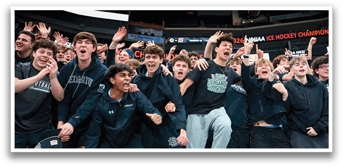 A group of people are celebrating in a stadium, with some of them jumping in the air. AI generated content