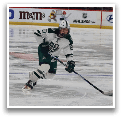 Two hockey players on the ice, one with a stick and the other with a helmet. AI generated content