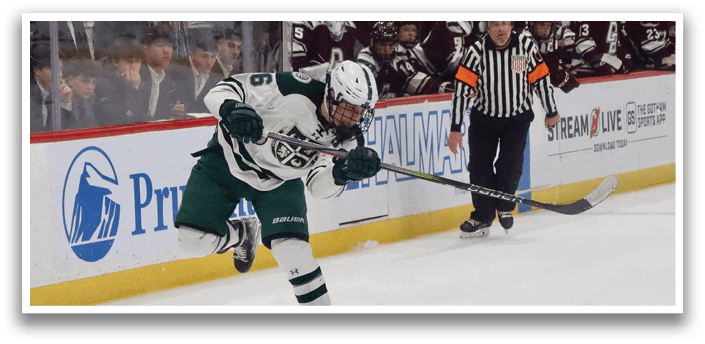 A hockey player is celebrating a goal by jumping in the air. AI generated content