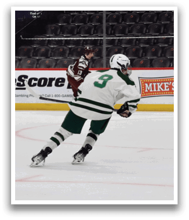 A hockey player in a white jersey with the number 3 on it is skating on the ice. AI generated content