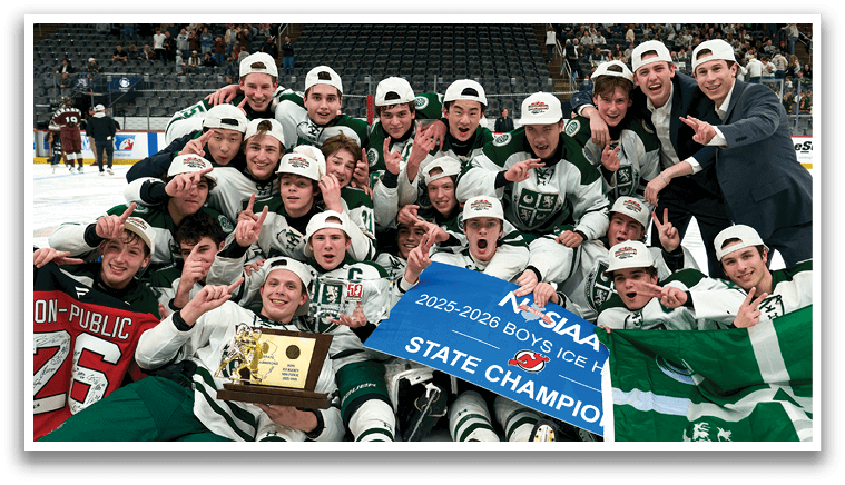 A group of hockey players are posing for a photo with their trophy. AI generated content