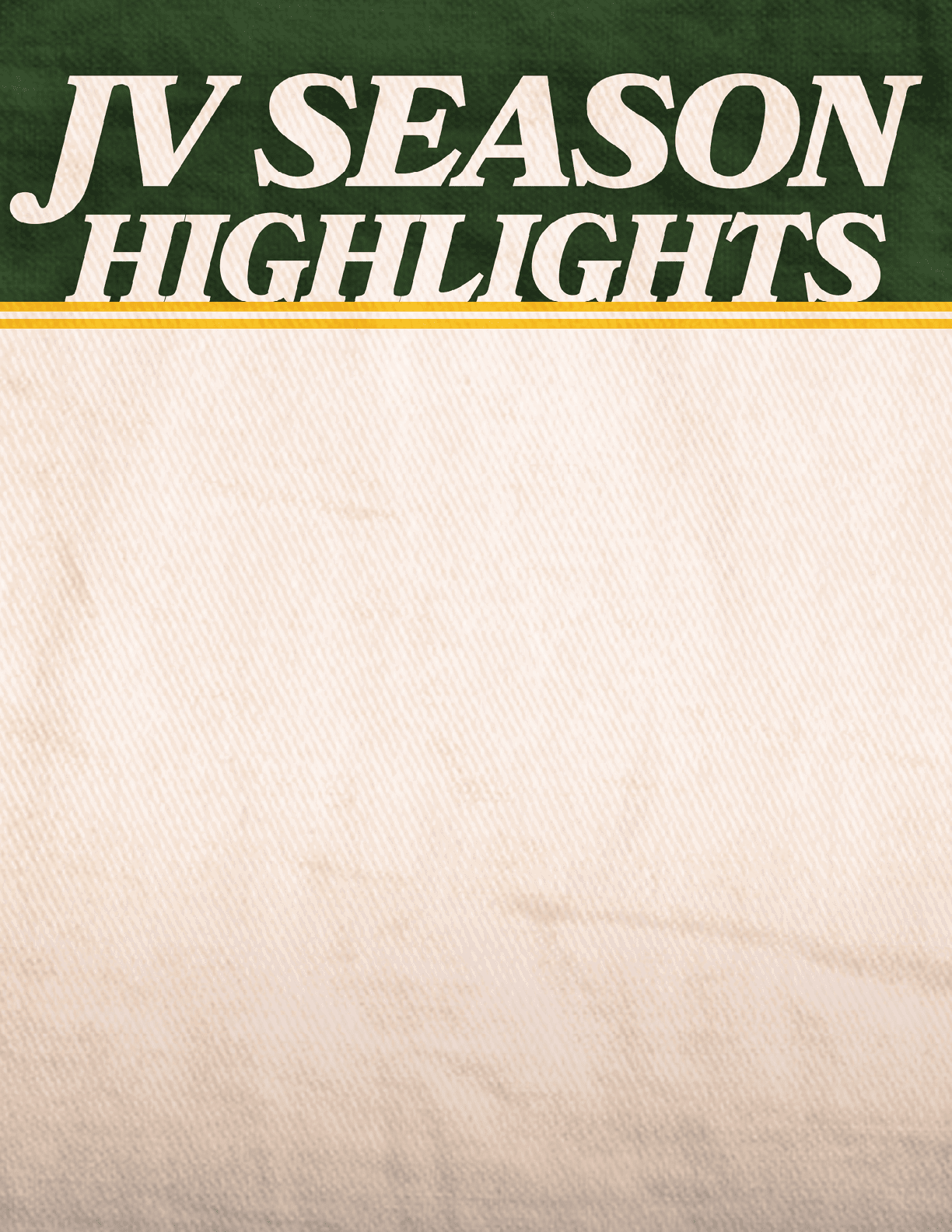 A white sheet of paper with the words “JV Season Highlights" written on it. AI generated content
