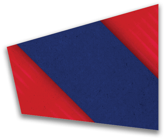 A dark trapezoidal shape with diagonal striped patterns and a subtle shadow on a white background. Description generated by AI