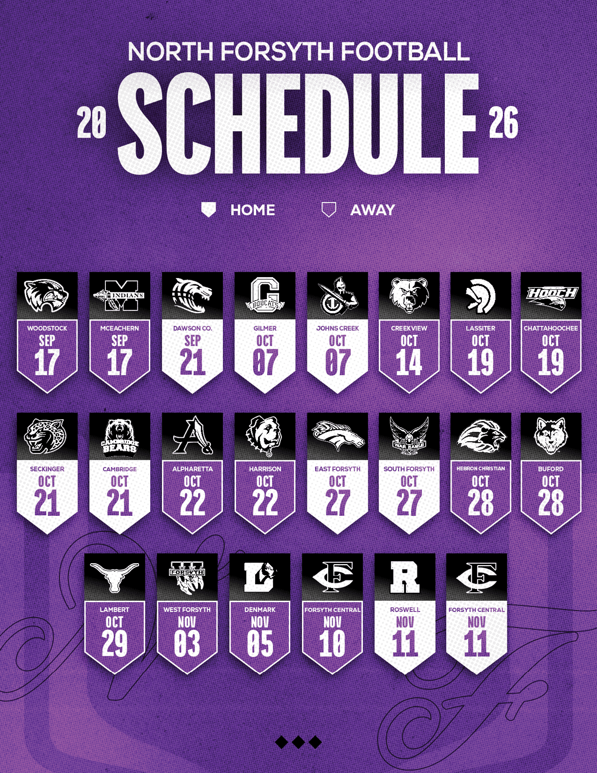 A red and white schedule for Sun Prairie East Football. Description generated by AI