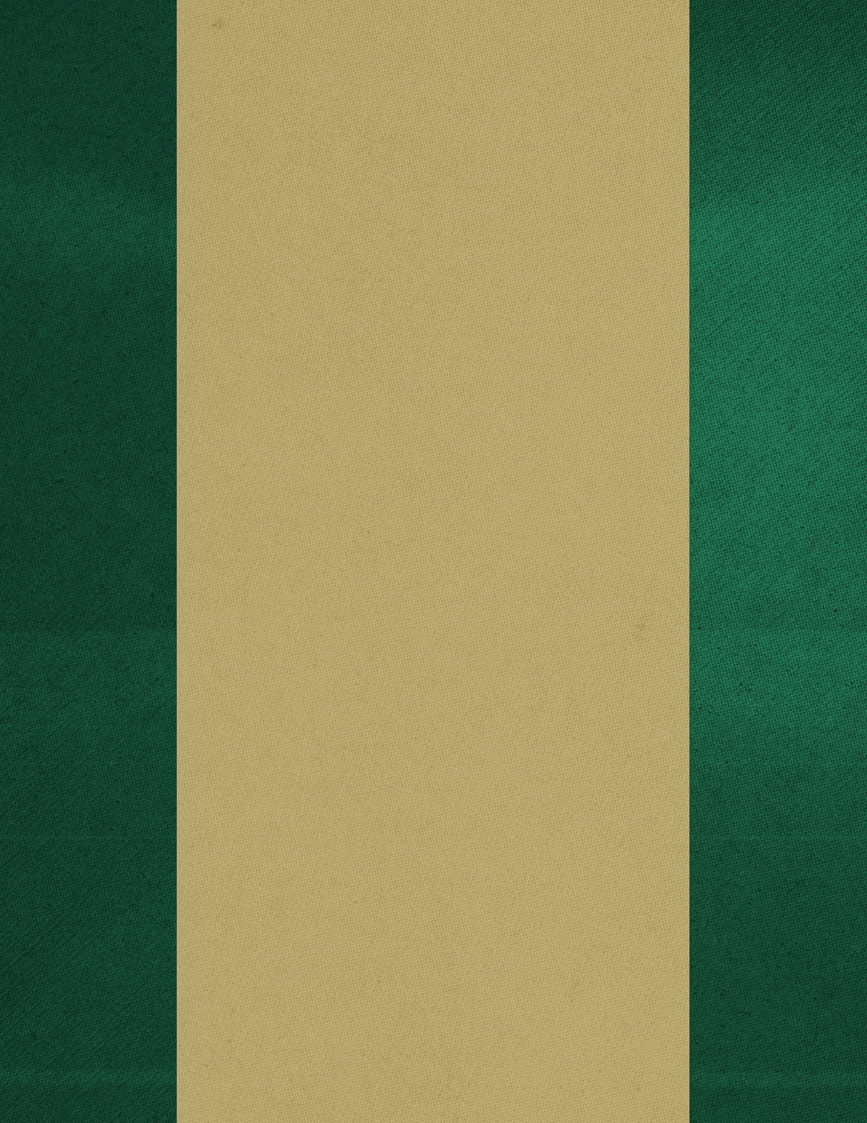 A vertical tricolor flag with dark green stripes on the left and right sides and a beige stripe in the center. Description generated by AI
