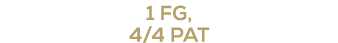 1 fg, 4/4 pat