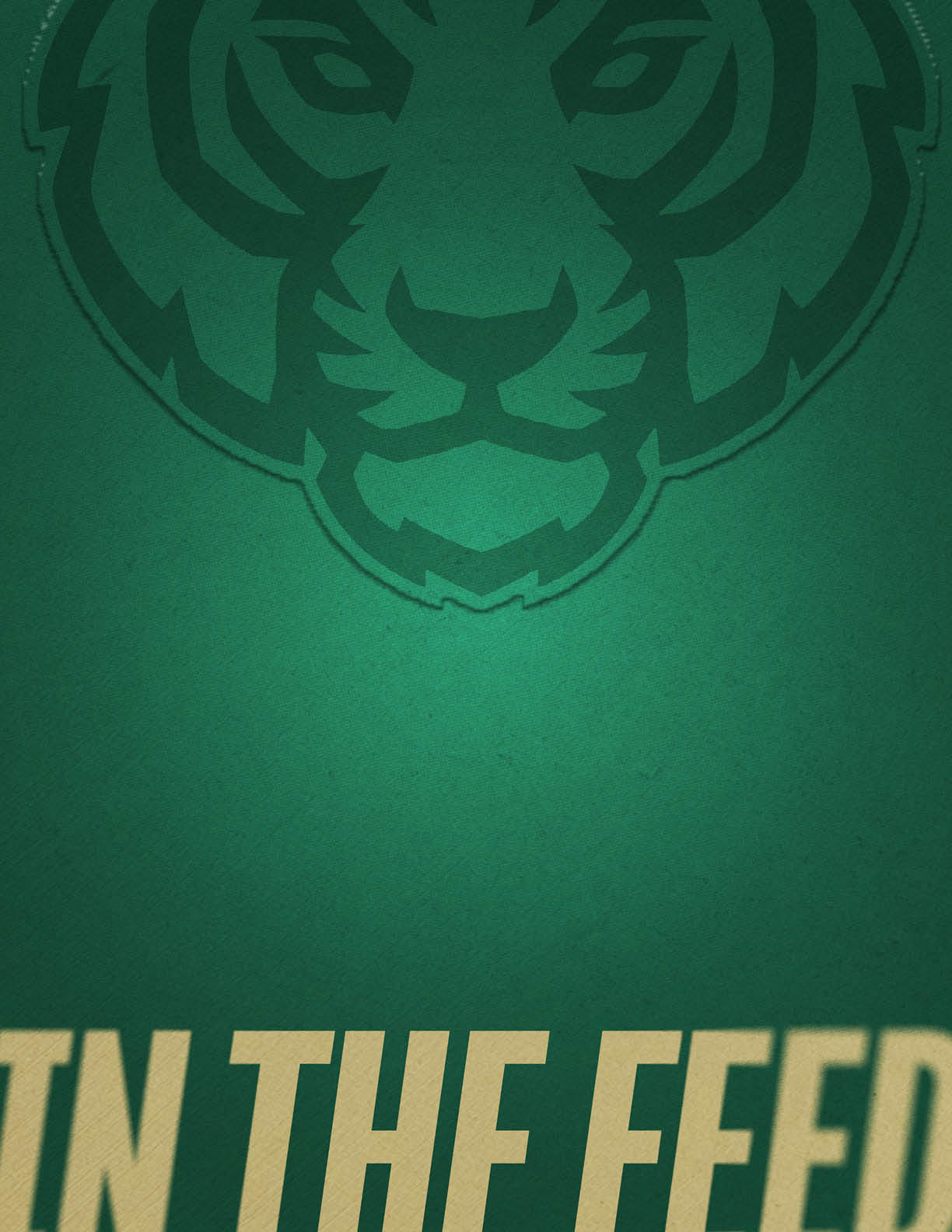 A stylized tiger face is partially visible at the top above bold beige text on a green textured background. Description generated by AI