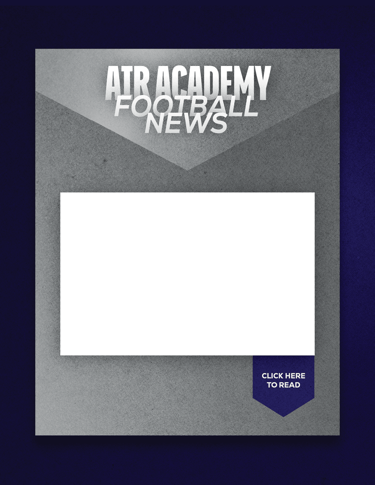 A red and blue sign with a blank space for a headline. Description generated by AI