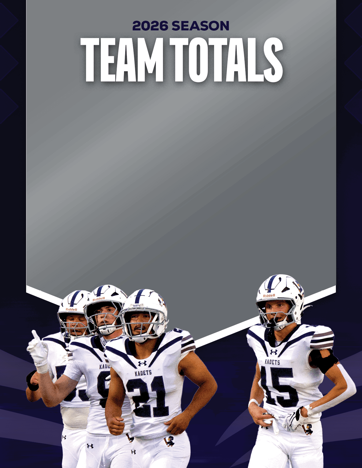 A group of football players standing on a field. Description generated by AI