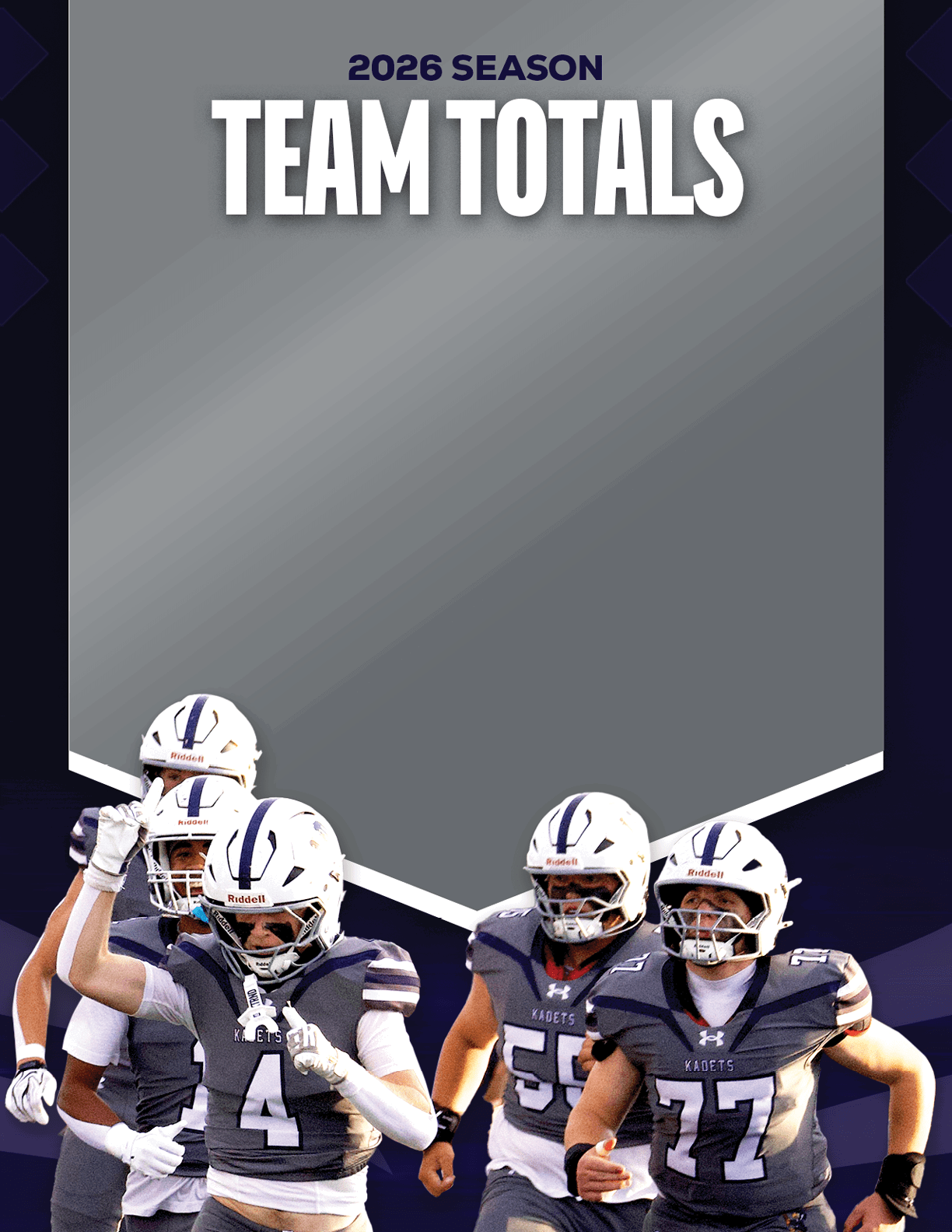 A group of football players standing on a field. Description generated by AI