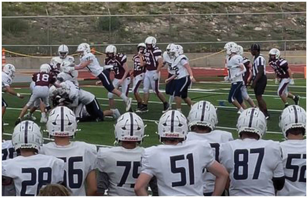 A red and blue striped cloth. Description generated by AI