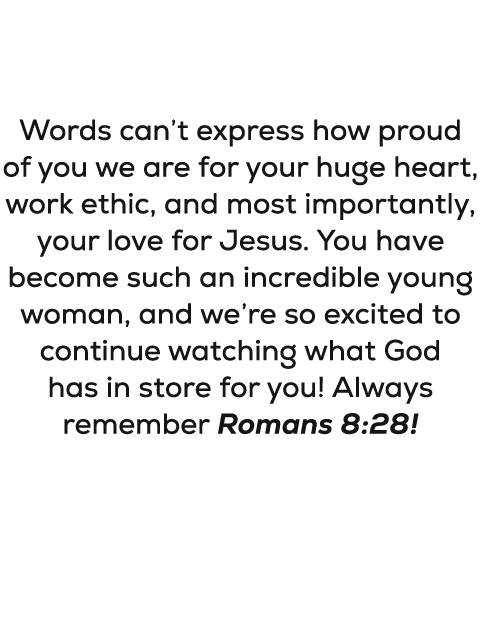 Dear Kynadie, Words can’t express how proud of you we are for your huge heart, work ethic, and most importantly, your...