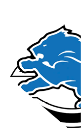 A blue lion is leaping through a large stylized black and white letter C on a black background. Description generated by AI