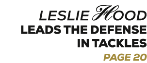LESLIE HOOD Leads the Defense in Tackles PAGE 20