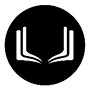 A black and white image of a book with a white letter “U" on the left side and a white letter "L" on the right side. Description generated by AI