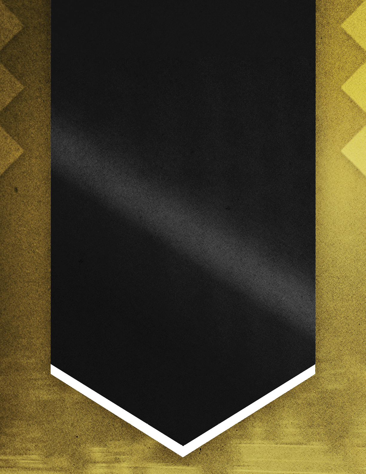 A black vertical banner with a white border at the bottom is set against a textured yellow and brown background. Description generated by AI