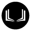 A black and white image of a book with a white letter “U" on the left side and a white letter "L" on the right side. Description generated by AI
