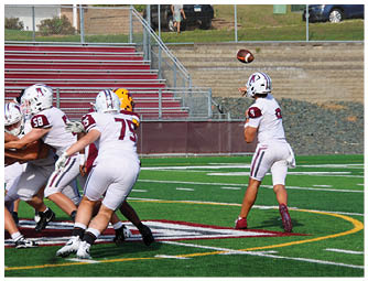 A group of football players on a field. Description generated by AI