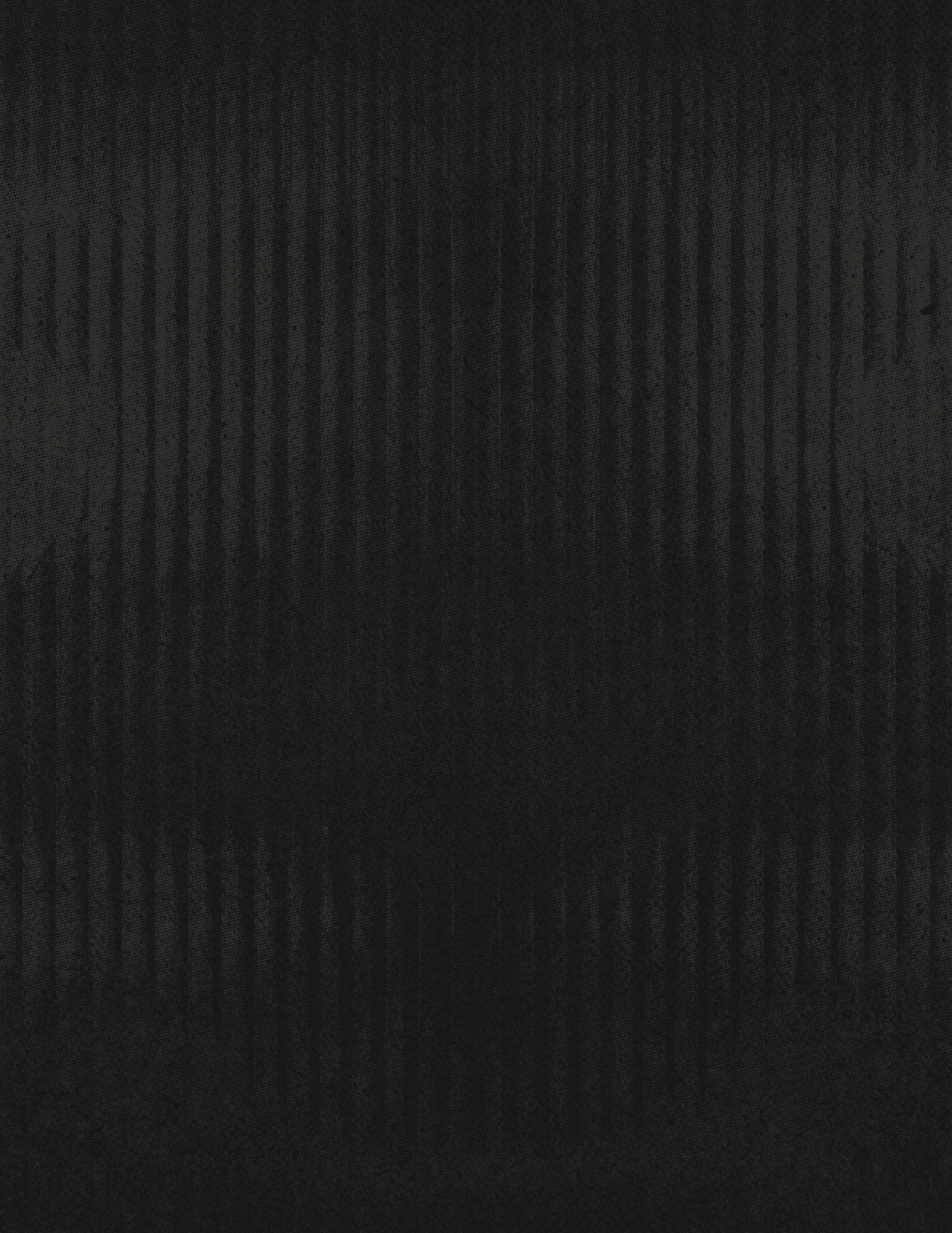 A dark textured surface with subtle vertical ridges and faint symmetrical patterns. Description generated by AI