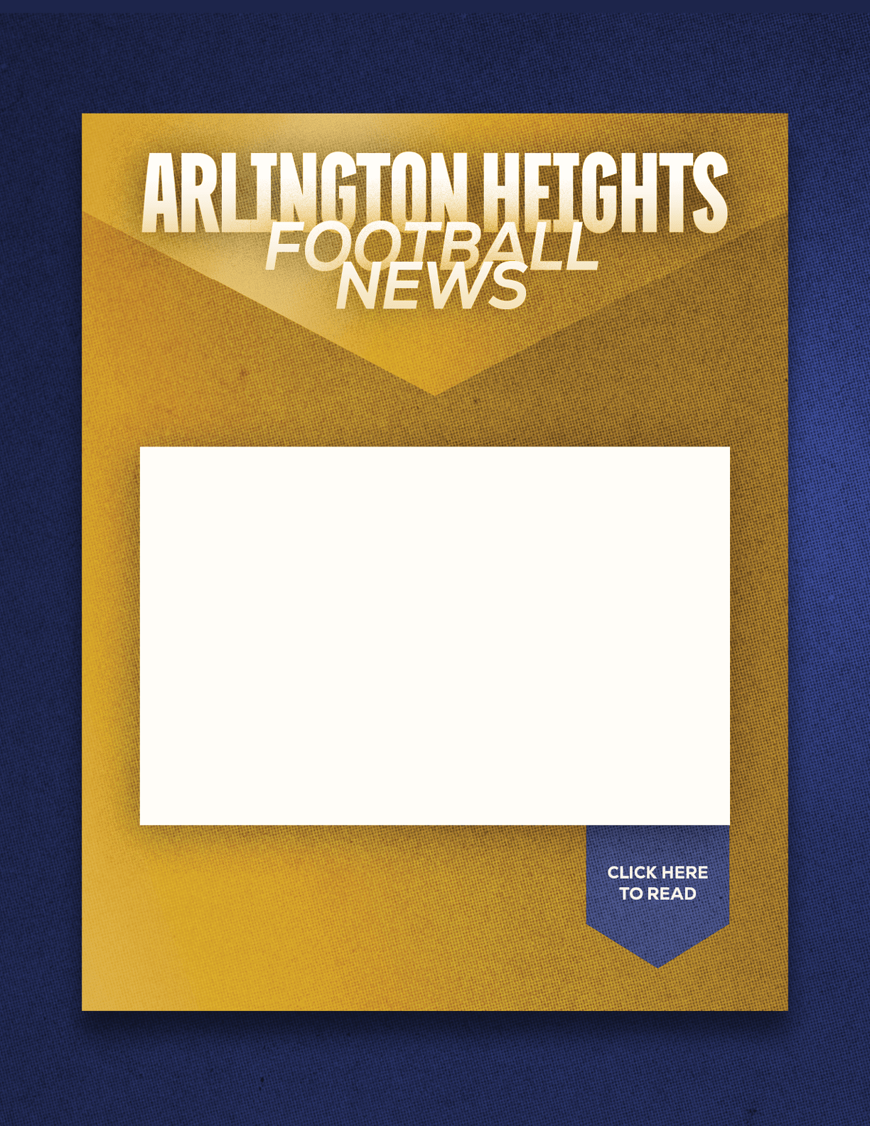 A red and blue sign with a blank space for a headline. Description generated by AI