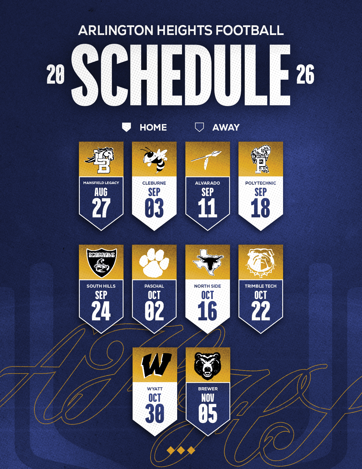 A football schedule for the 2014 season. Description generated by AI