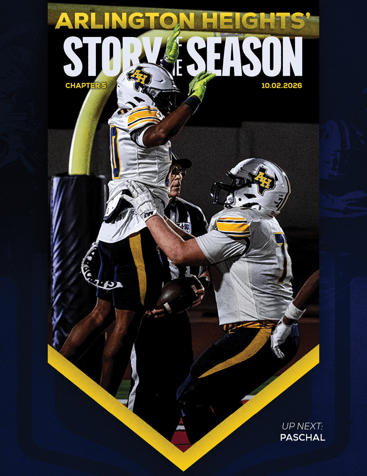 A group of football players huddled together. Description generated by AI
