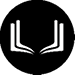A black and white image of a book with a white letter “U" on the left side and a white letter "L" on the right side. Description generated by AI