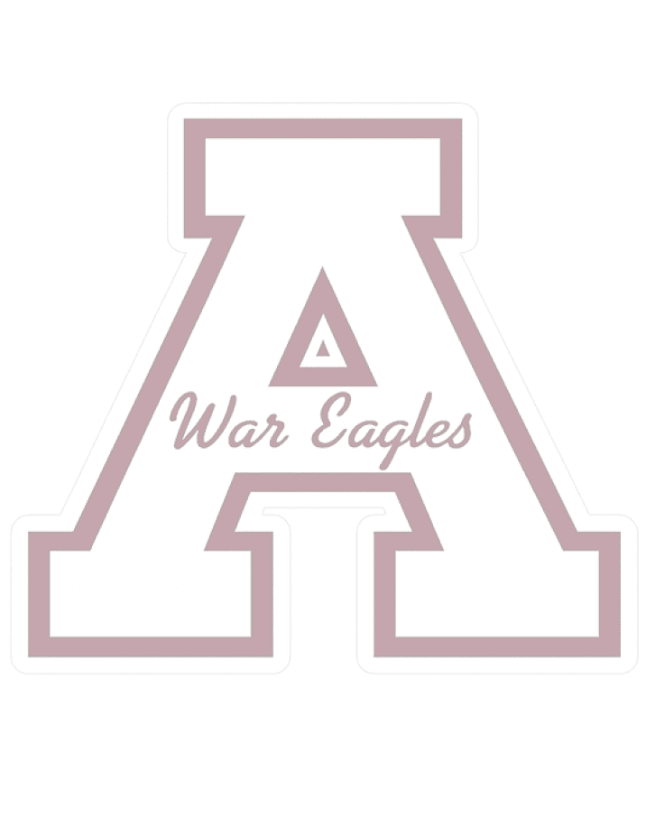 A War Eagles logo with a red and white color scheme. Description generated by AI