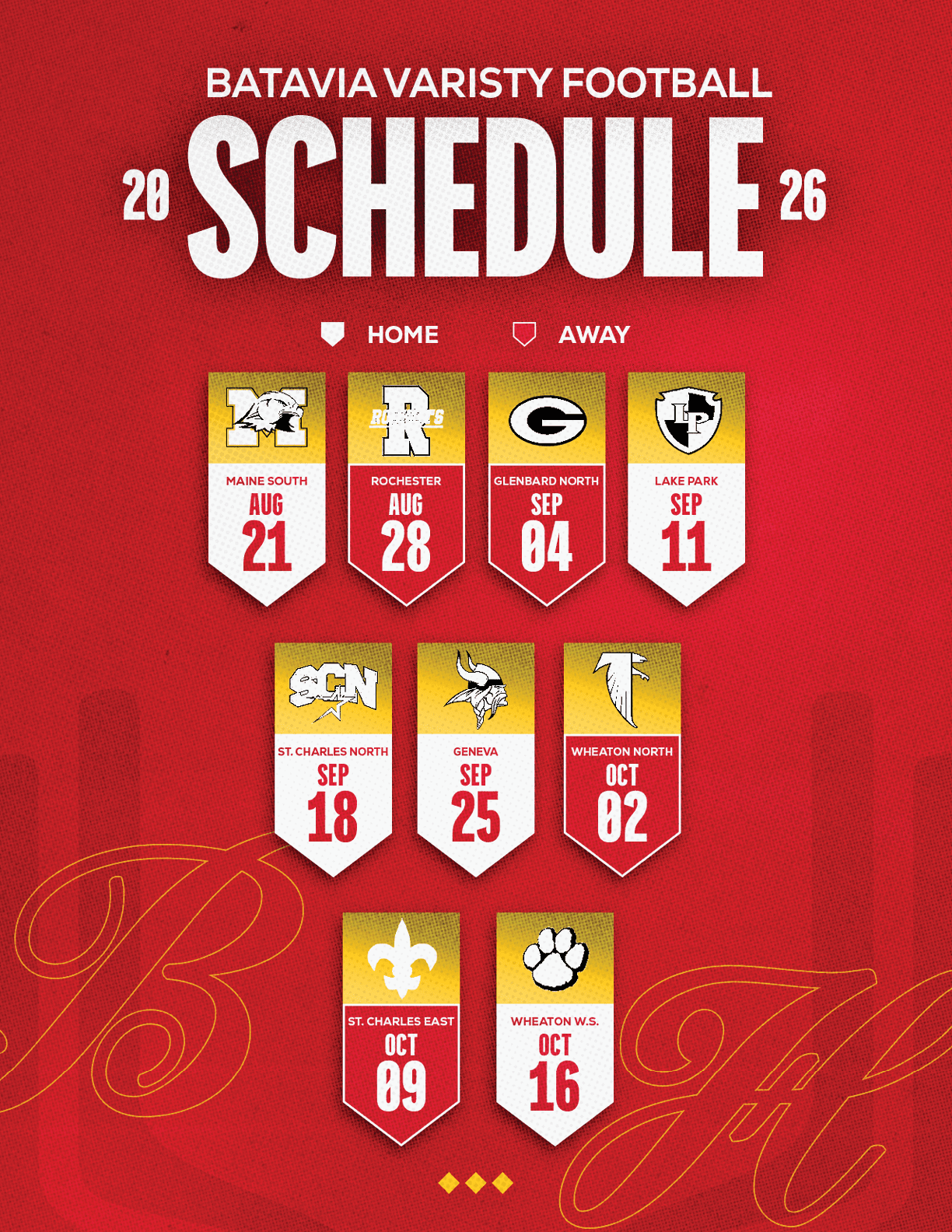 A football schedule for the 2014 season. Description generated by AI